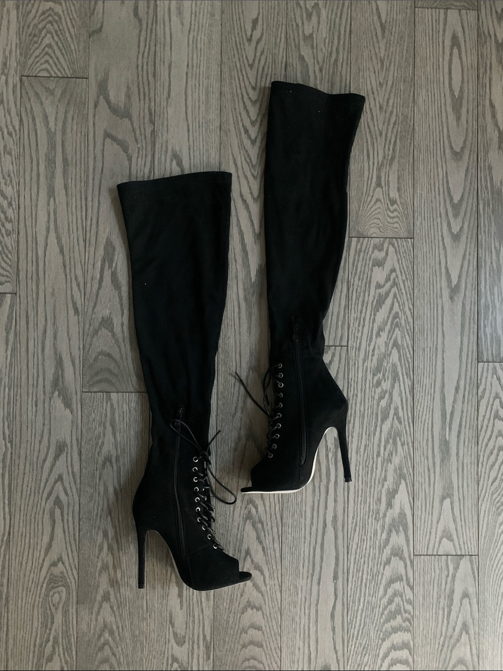Women’s Black Lace-Up Stiletto Boots🖤
